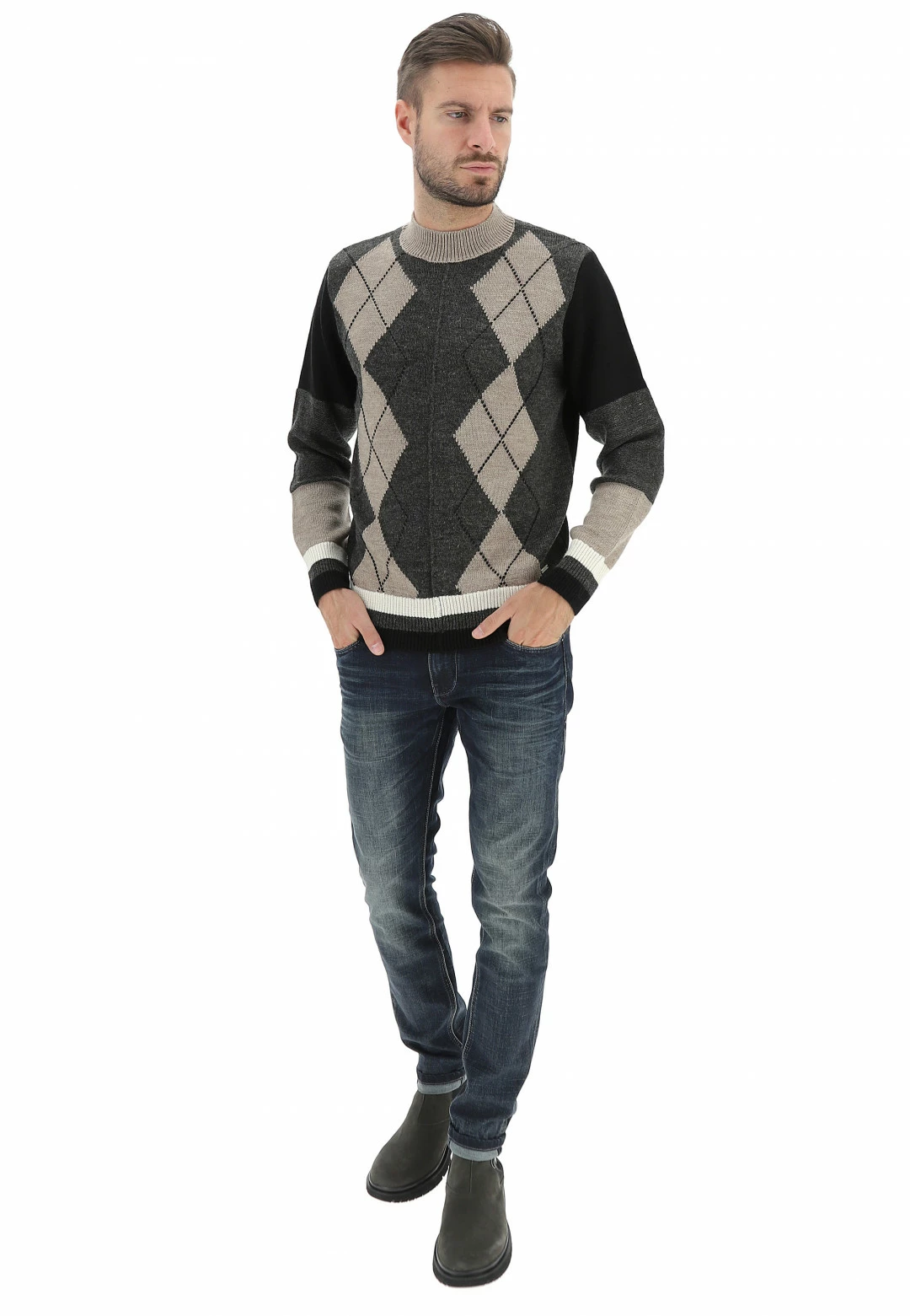 Lupetto Uomo Markup In Fantasia Rombi Markup Misto Lana 7 Lupetto Uomo Markup In Fantasia Rombi Markup Misto Lana - immagine 5