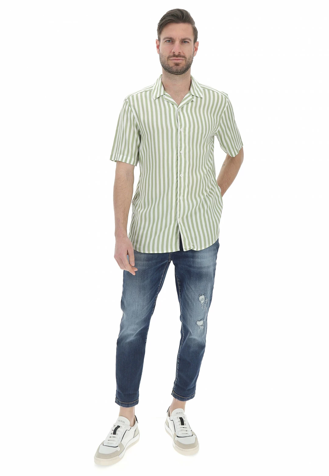 ONLY E SONS Camicia Manica Corta Bowling A Righe Only & Sons 11 ONLY E SONS Camicia Manica Corta Bowling A Righe Only & Sons - immagine 9