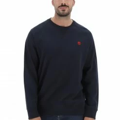 Felpa Girocollo Timberland Uomo Con Logo Ricamato A Contrasto