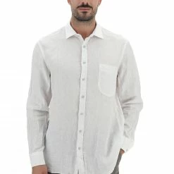 Camicia 100% Lino Olymp Con Taschino Frontale
