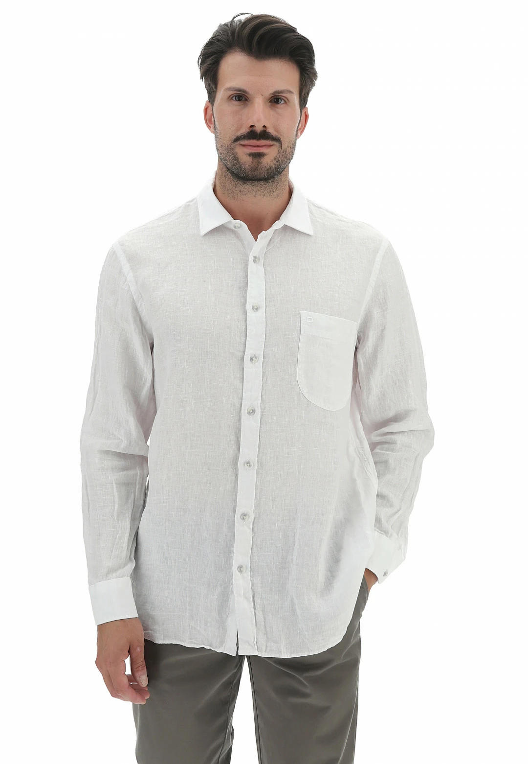 Camicia 100% Lino Olymp Con Taschino Frontale 3 Camicia 100% Lino Olymp Con Taschino Frontale