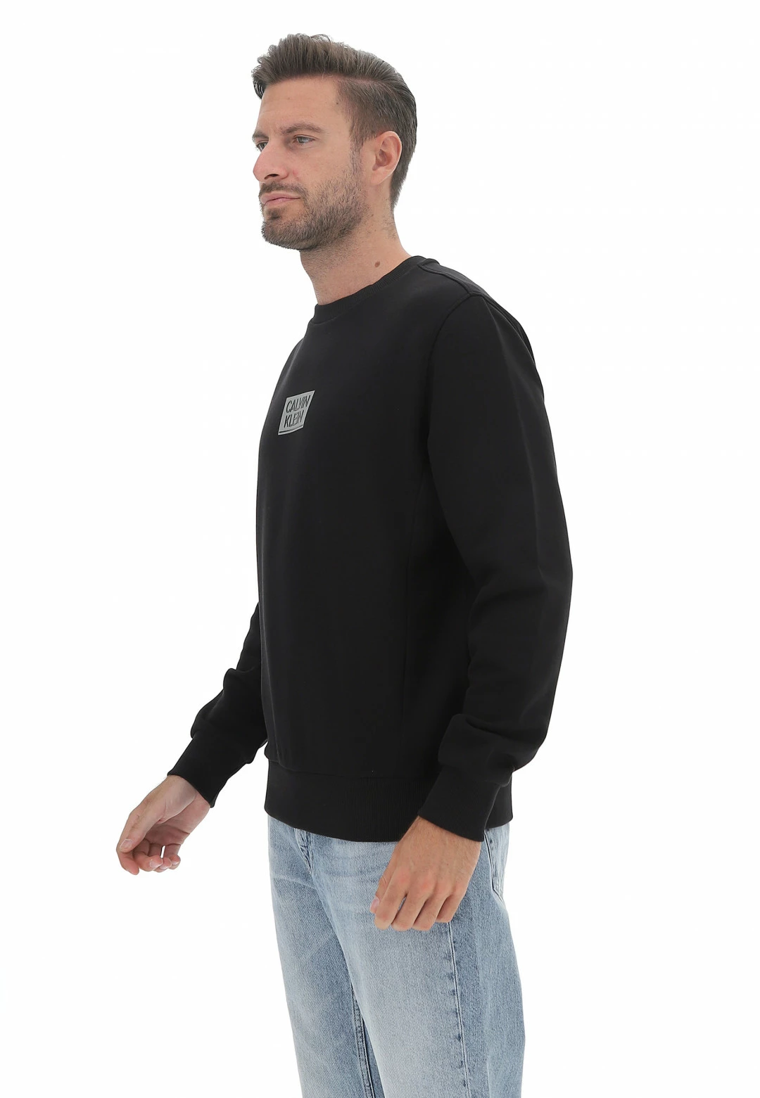 Felpa Girocollo Calvin Klein Uomo Con Riquadro Logo Centrale 4 Felpa Girocollo Calvin Klein Uomo Con Riquadro Logo Centrale - immagine 2