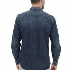Camicia Replay Uomo In Denim Lavaggio Scuro Con Bottoni A Pressione -Lacoste shop 02b0b238b115ccaca1899337a1f3875a