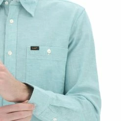 Camicia Casual Lee Uomo In Misto Lino E Cotone Con Taschino Tinta Unita -Lacoste shop 0340ddebfa3ac1e7b62277f639bdfac4