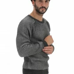 8.9 OTTOPUNTONOVE Maglione Girocollo In Costina Inglese Bicolor 8.9 Misto Lana