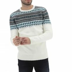 Maglione Age Girocollo In Misto Lana Made In Italy Con Fantasia