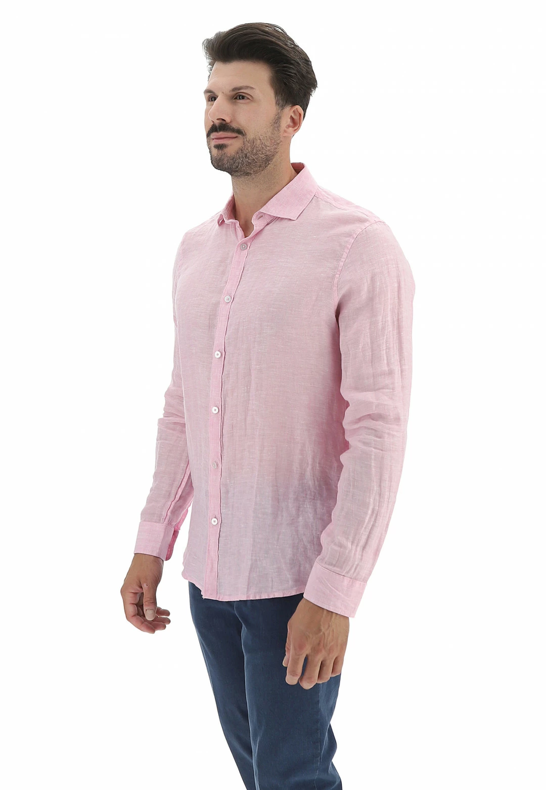 EKS Camicia In Lino Manica Lunga èks Uomo 9 EKS Camicia In Lino Manica Lunga èks Uomo - immagine 7