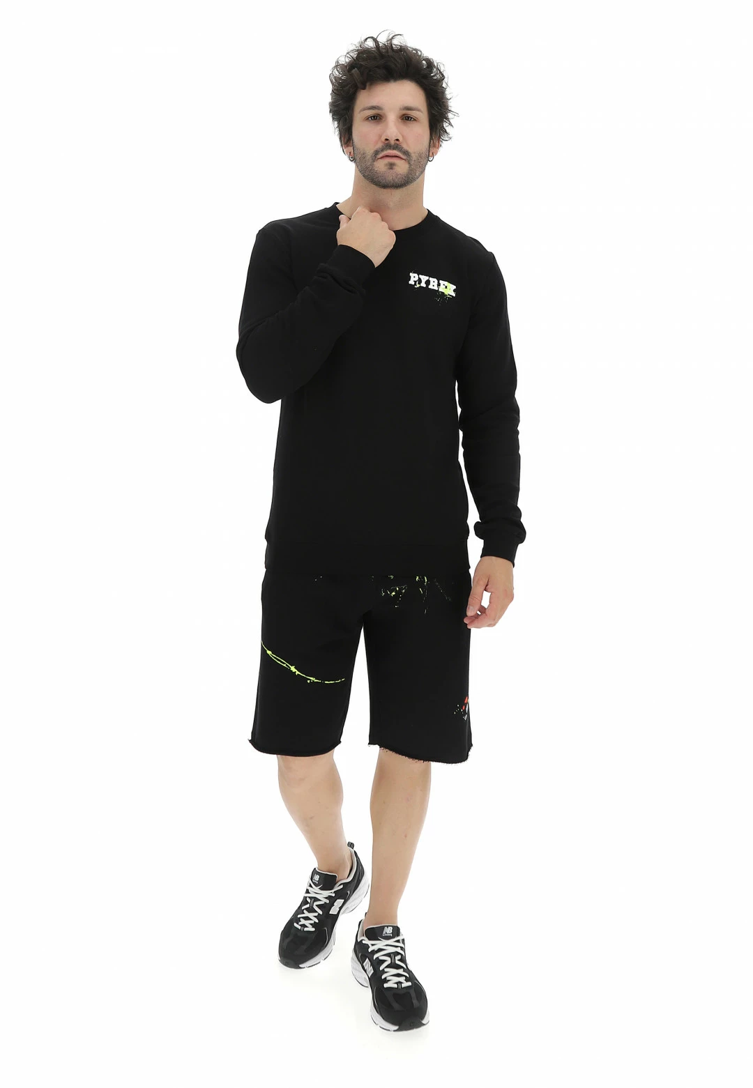 Felpa Girocollo Pyrex Uomo Made In Italy Con Scritta Logo Spruzzata 6 Felpa Girocollo Pyrex Uomo Made In Italy Con Scritta Logo Spruzzata - immagine 4