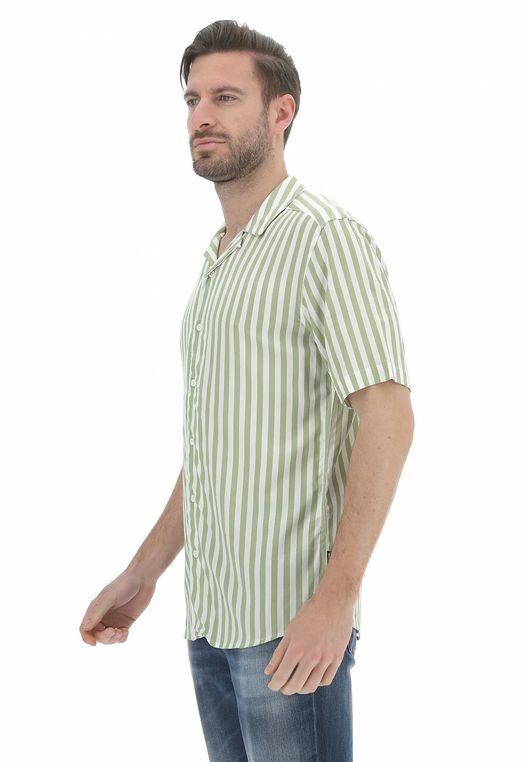 ONLY E SONS Camicia Manica Corta Bowling A Righe Only & Sons 9 ONLY E SONS Camicia Manica Corta Bowling A Righe Only & Sons - immagine 7