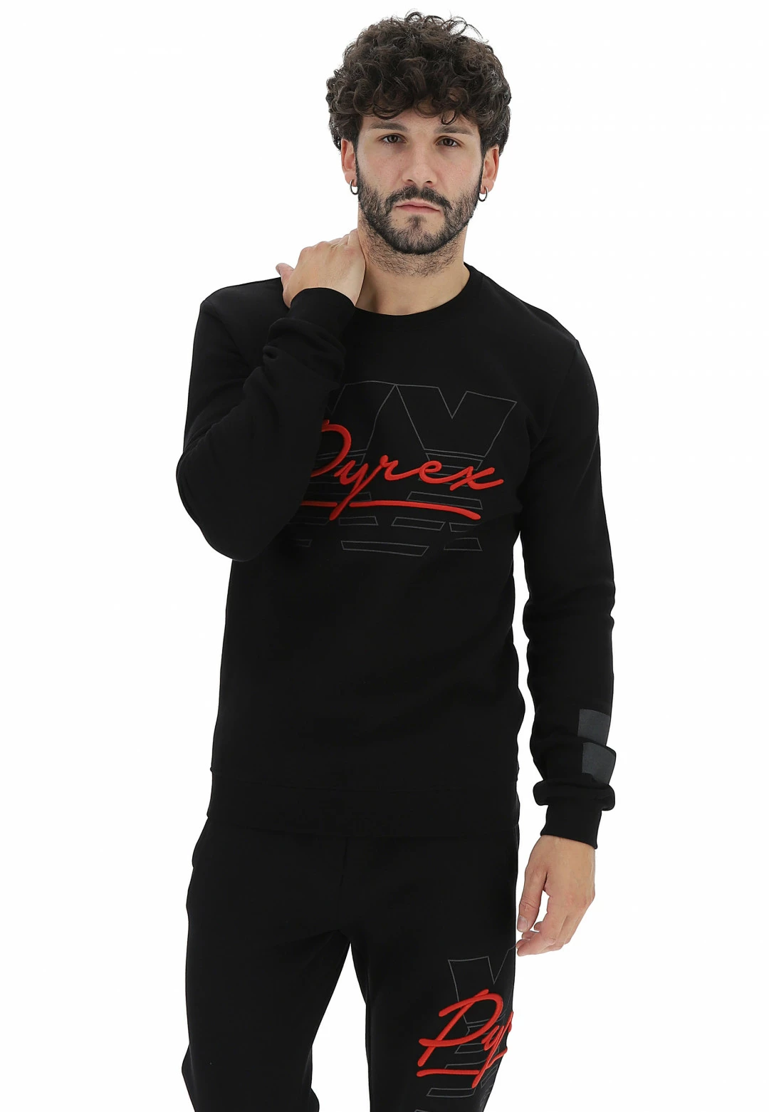 Felpa Girocollo In Cotone Felpato Pyrex Con Logo In Corsivo Ricamato 4 Felpa Girocollo In Cotone Felpato Pyrex Con Logo In Corsivo Ricamato - immagine 2