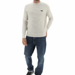 Maglioncino Girocollo Calvin Klein Con Lavorazione Waffle E Patch Uomo -Lacoste shop 0ab297b6f0902d289607480472b1dd71