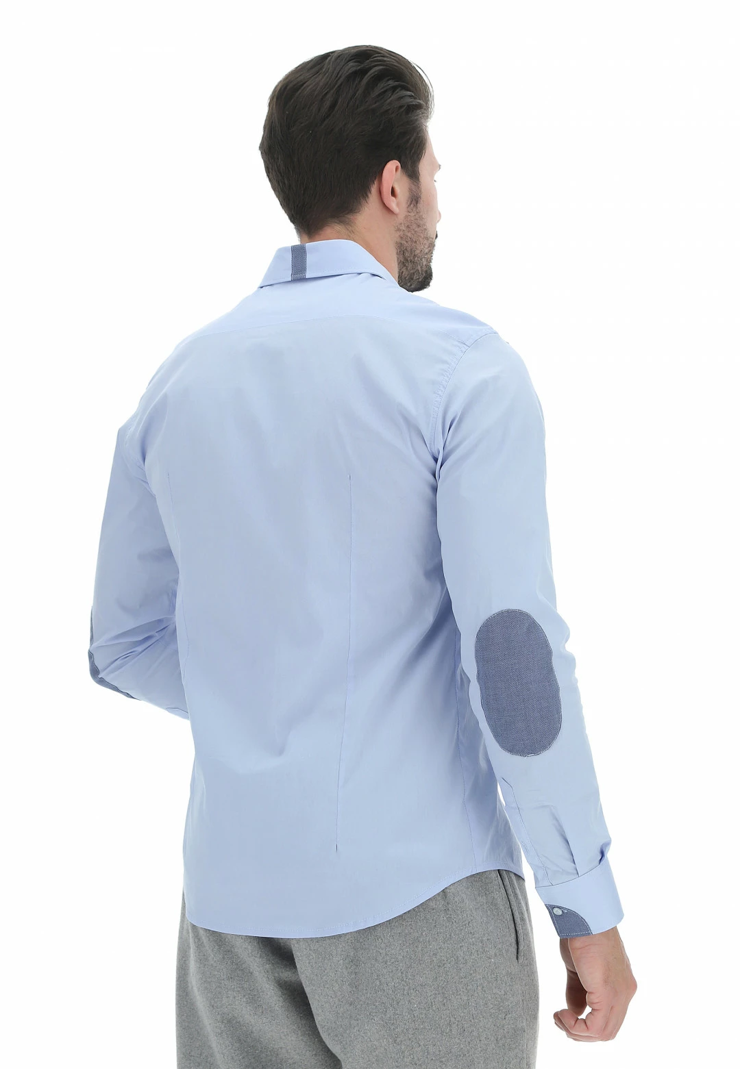 EKS Camicia èks Uomo Stretch Con Dettagli Toppe A Contrasto Made In Italy 5 EKS Camicia èks Uomo Stretch Con Dettagli Toppe A Contrasto Made In Italy - immagine 3