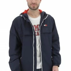 Tommy Hilfiger Jeans Giubbino In Nylon Tommy Jeans Uomo Con Cappuccio E Dettagli A Contrasto -Lacoste shop 12aa760dc814bddbd821a6cc7eb70a6a
