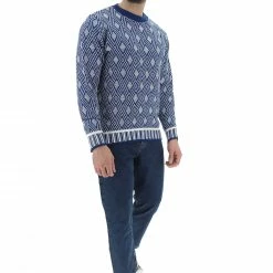 Maglione Age Uomo Girocollo In Misto Lana Con Lavorazione A Rombi Bicolor Made In Italy -Lacoste shop 138586b0f2ed021abbbd78b17a95102a