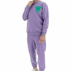 8.9 OTTOPUNTONOVE Felpa Girocollo 8.9 Felpata Con Disegno Ricamato Latterale A Contrasto Made In Italy -Lacoste shop 13d5d09e0acca5f2a762e1408e993c63