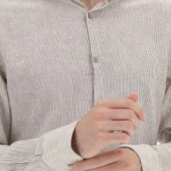 YES.ZEE Camicia Yes Zee Uomo Rigata In Misto Lino E Cotone -Lacoste shop 144613b7a4c89d249cf761bd9449b84a