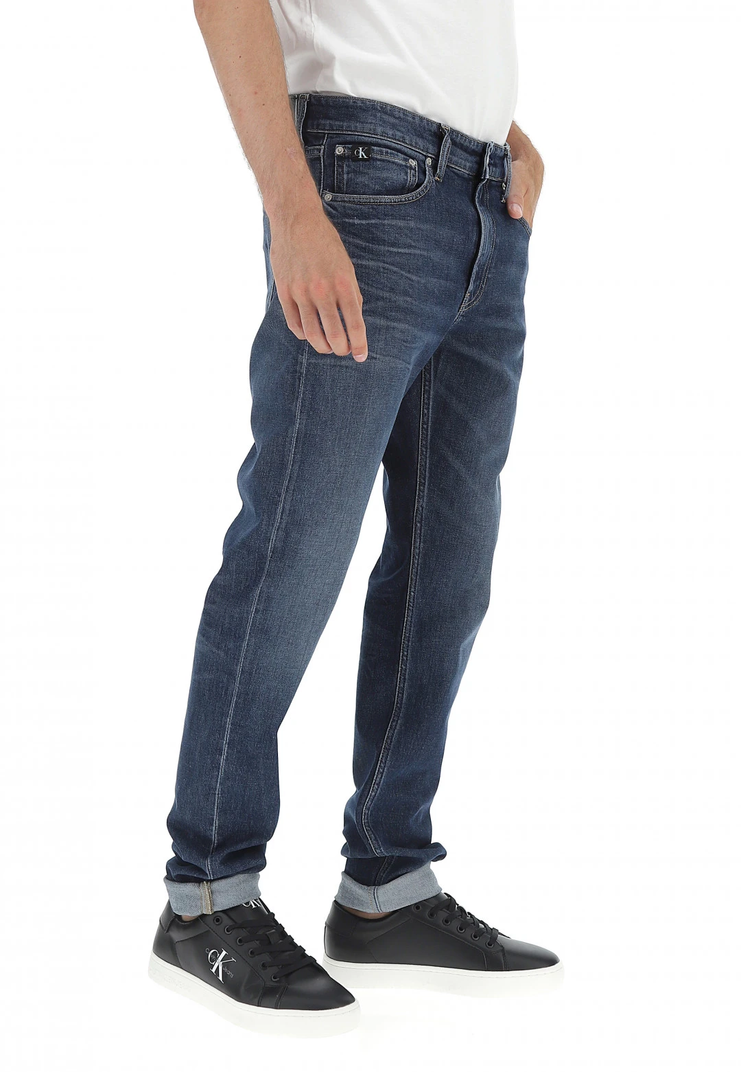 Jeans Calvin Klein Jeans Uomo Lavaggio Scuro Slim Taper 4 Jeans Calvin Klein Jeans Uomo Lavaggio Scuro Slim Taper - immagine 2