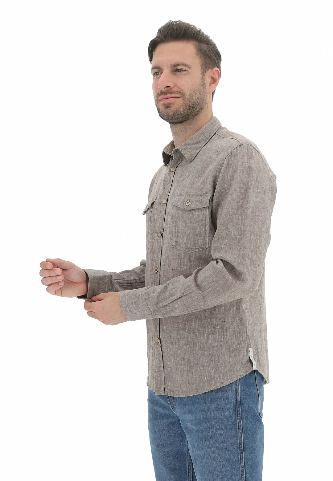 YES.ZEE Camicia In Lino Fiammato Yes Zee Uomo Tinta Unita 4 YES.ZEE Camicia In Lino Fiammato Yes Zee Uomo Tinta Unita - immagine 2