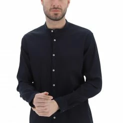 8.9 OTTOPUNTONOVE Camicia 8.9 Collo Coreana Con Tessuto Rigato Tinta Unita -Lacoste shop 15e1f0967ebdffda950d461d9b913a36