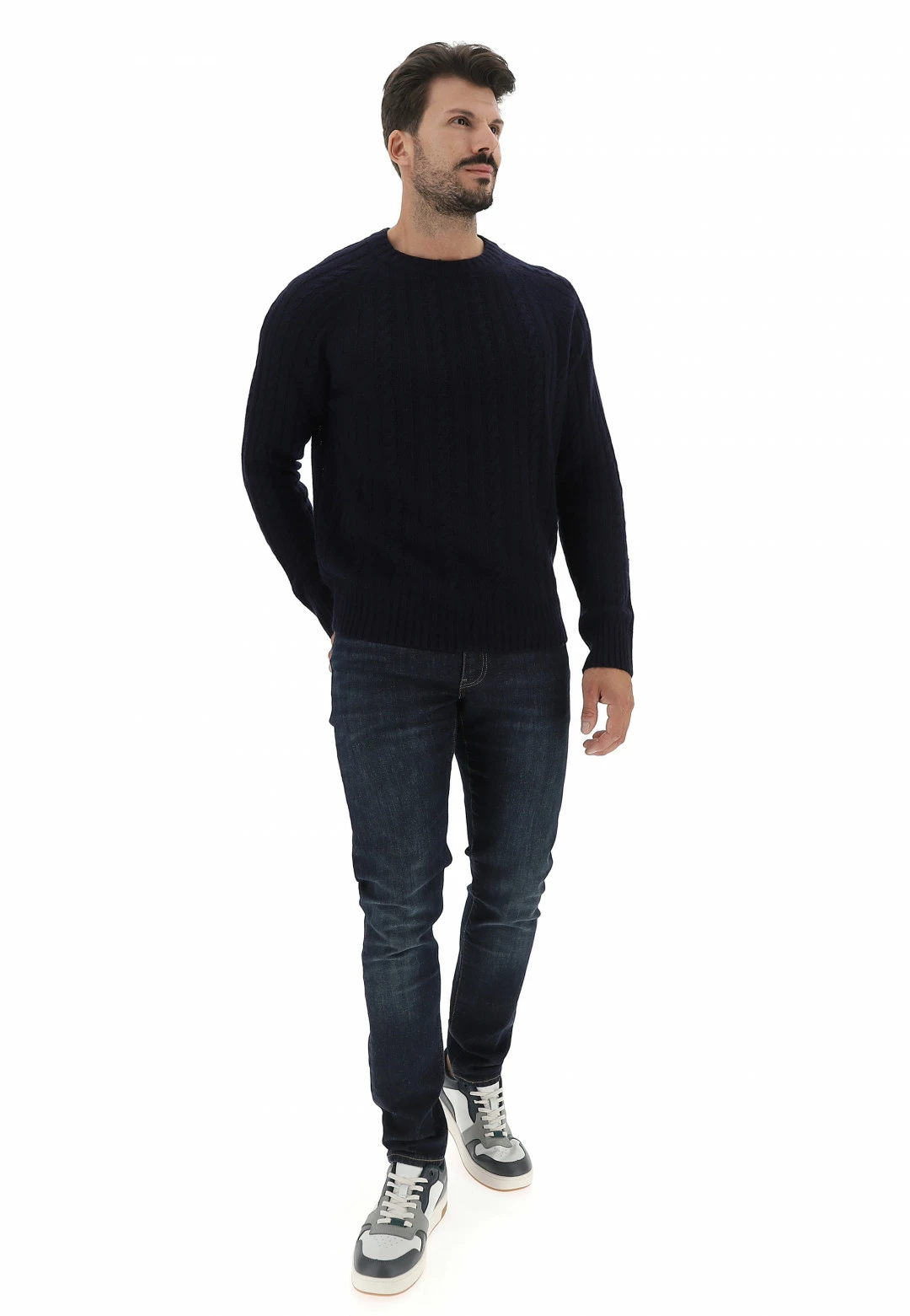 Maglione Girocollo Manuel Ritz Con Lavorazione A Treccia Made In Italy 11 Maglione Girocollo Manuel Ritz Con Lavorazione A Treccia Made In Italy - immagine 9