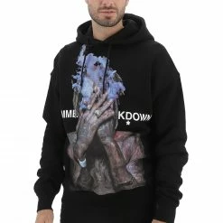 Comme Des Fuckdown Felpa Con Cappuccio Comme Des Fuckdowm Cdfu1836 Con Stampa Nella Parte Frontale