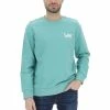Felpa Girocollo Lee Con Logo Stampato Petto Verde Acqua