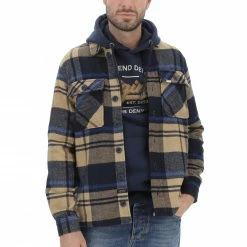 Giacca/camicia In Flanella Quadrettata Blend Uomo