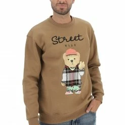 8.9 OTTOPUNTONOVE Felpa 8.9 Girocollo Felpata Made In Italy Con Scritta Ricamata E Stampa Orsetto Frontale -Lacoste shop 1bce06e2db18a13a73a6fe649a218dab