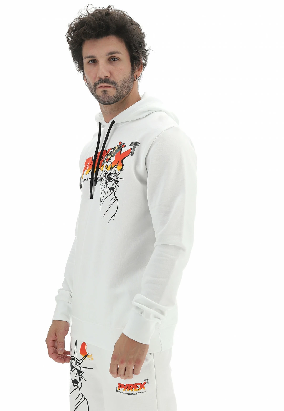 Felpa Pyrex Con Cappuccio E Logo Frontale Art.44196 4 Felpa Pyrex Con Cappuccio E Logo Frontale Art.44196 - immagine 2