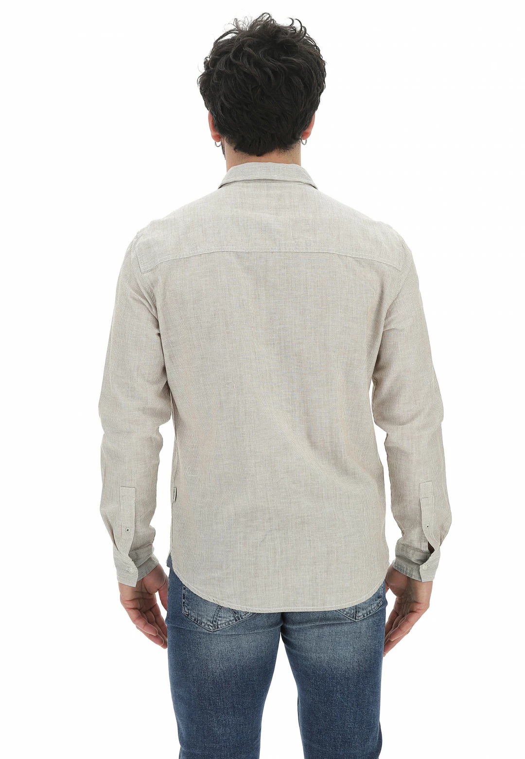 Camicia Blend Uomo Rigata All Over Con Taschino Sul Petto 10 Camicia Blend Uomo Rigata All Over Con Taschino Sul Petto - immagine 8