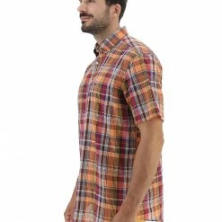 Camicia In Tessuto Seersucker Di Cotone Con Quadretti Fynch-hatton -Lacoste shop 20b44f3458a16d02da4e07c264ead6f3