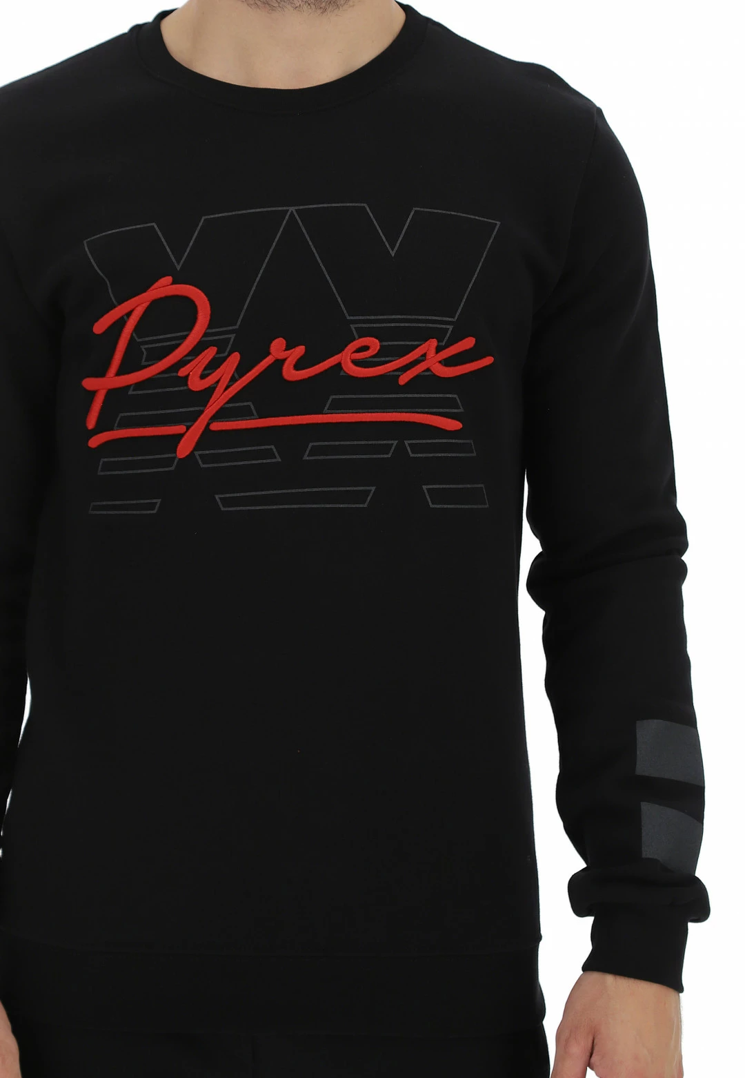 Felpa Girocollo In Cotone Felpato Pyrex Con Logo In Corsivo Ricamato 6 Felpa Girocollo In Cotone Felpato Pyrex Con Logo In Corsivo Ricamato - immagine 4