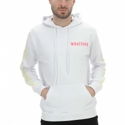 Felpa In Cotone Garzato Whatever Con Balda Stampa Smile Sulle Maniche