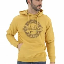 Felpa Con Cappuccio Blend Uomo Con Logo Circolare Centrale In Cotone Garzato -Lacoste shop 23206b4f61152e41a2a9d4ef79392d28