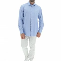 Camicia Uomo Tommy Hilfiger Slim Fit Con Logo Piccolo Ricamato -Lacoste shop 259c3e7814fe8d796a685484d487af17