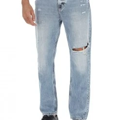Calvin Klein Jeans Jeans Calvin Klein J30j321115 Dad Lavaggio Chiaro Con Rotture