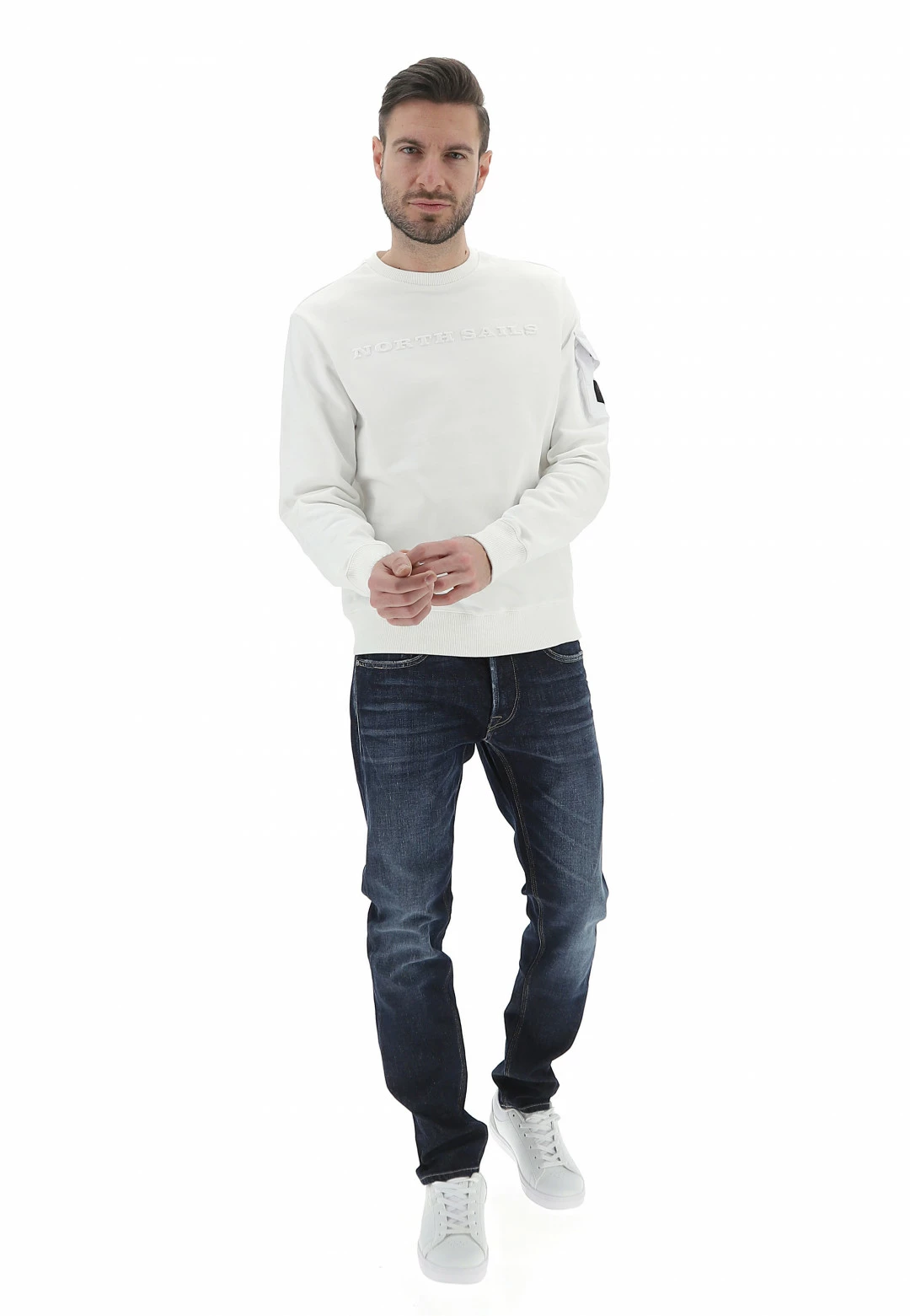 Felpa Girocollo North Sails Uomo Con Tasca Su Manica E Logo In Rilievo 6 Felpa Girocollo North Sails Uomo Con Tasca Su Manica E Logo In Rilievo - immagine 4