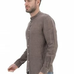 Camicia Uomo Age In Lino Tinta Unita Con Collo Coreana -Lacoste shop 2ed603c7bb907141f4e2aa2e8c023c90