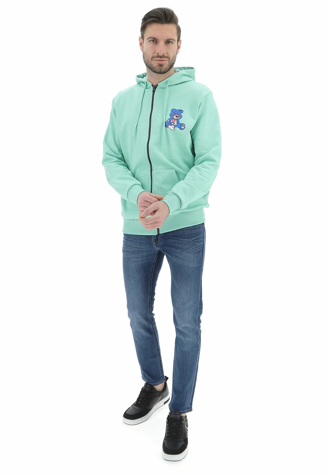 Felpa Ful Zip Whatever Con Cappuccio, Maxi Logo Sul Retro E Stampa Orsetto Frontale 7 Felpa Ful Zip Whatever Con Cappuccio, Maxi Logo Sul Retro E Stampa Orsetto Frontale - immagine 5