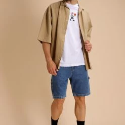 Camicia Over Catch Uomo Effetto Lino Con Manica Scesa E Taschino -Lacoste shop 32ad6a55f2b19c8a34191703728ee600