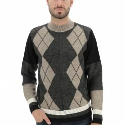 Lupetto Uomo Markup In Fantasia Rombi Markup Misto Lana