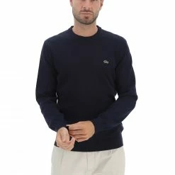 Girocollo Lacoste Uomo Ah2193 In Cotone Tinta Unita -Lacoste shop 37d67aa34f346953edcd4b8c08761238