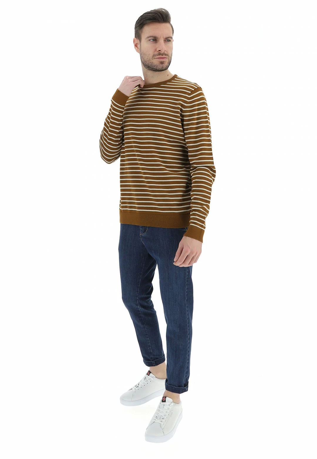 ONLY E SONS Maglioncino Girocollo Rigato In Cotone Only&sons Uomo 12 ONLY E SONS Maglioncino Girocollo Rigato In Cotone Only&sons Uomo - immagine 10