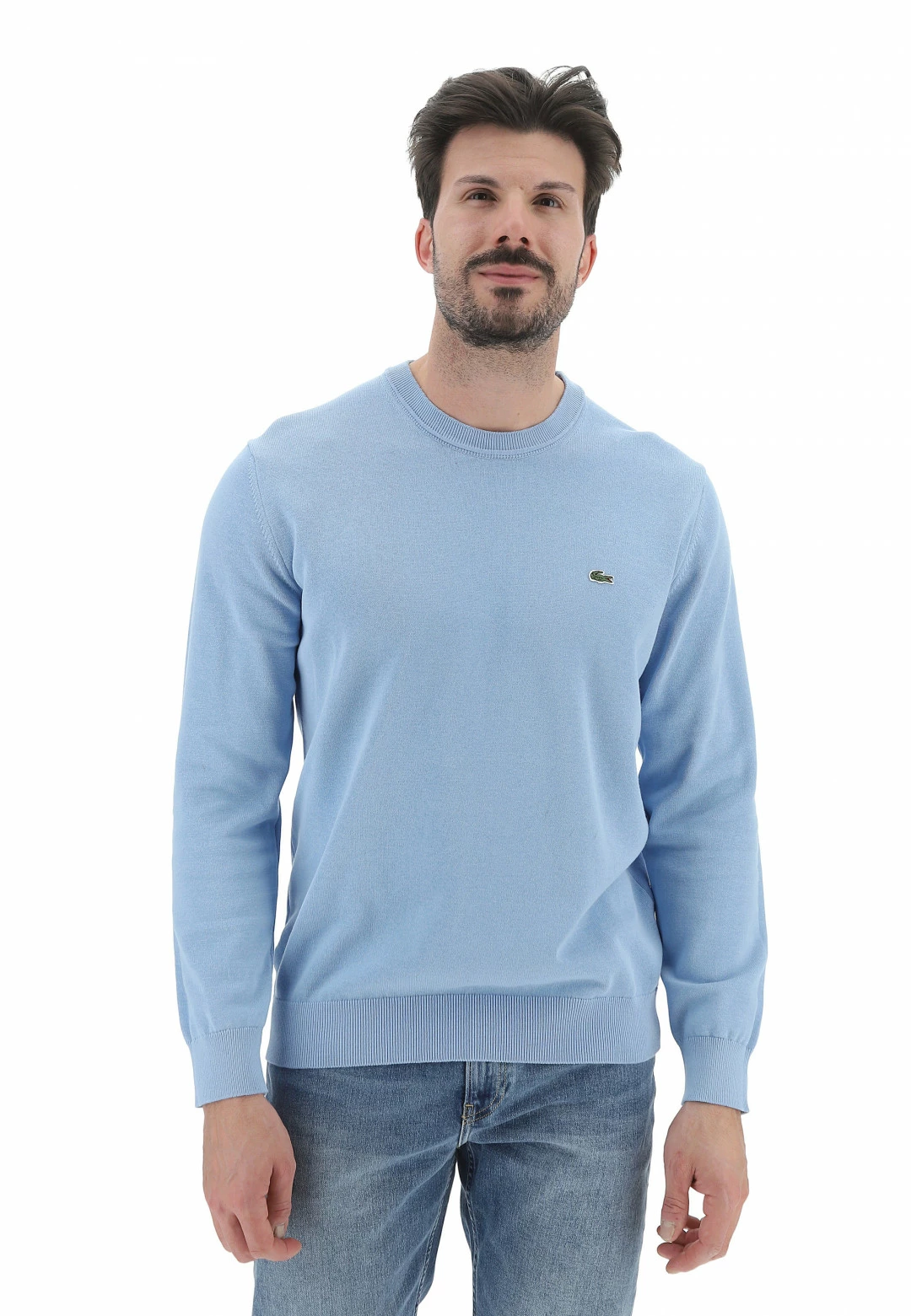 Maglioncino Girocollo Lacoste Uomo Tinta Unita Con Logo A Contrasto Sul Petto 17 Maglioncino Girocollo Lacoste Uomo Tinta Unita Con Logo A Contrasto Sul Petto - immagine 16