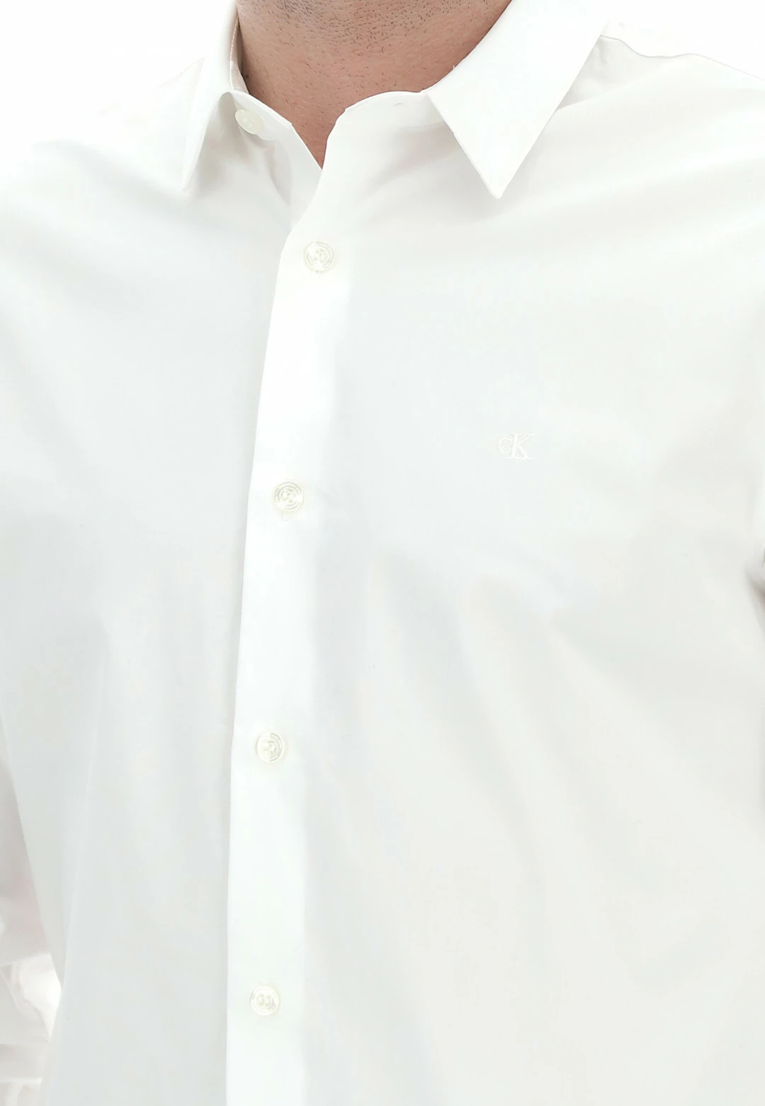 Camicia Classica Calvin Klein Jeans In Cotone Stretch Con Logo Tono Su Tono 6 Camicia Classica Calvin Klein Jeans In Cotone Stretch Con Logo Tono Su Tono - immagine 4