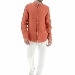 Camicia Uomo Age In Lino Tinta Unita Con Collo Coreana -Lacoste shop 485ffda073c673f49bd3e501be73e55e