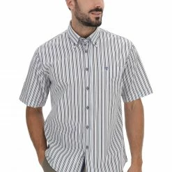 ROTTE MEDITERRANEE Camicia Mezza Manica In Cotone Doppio Ritorto Regular Fit