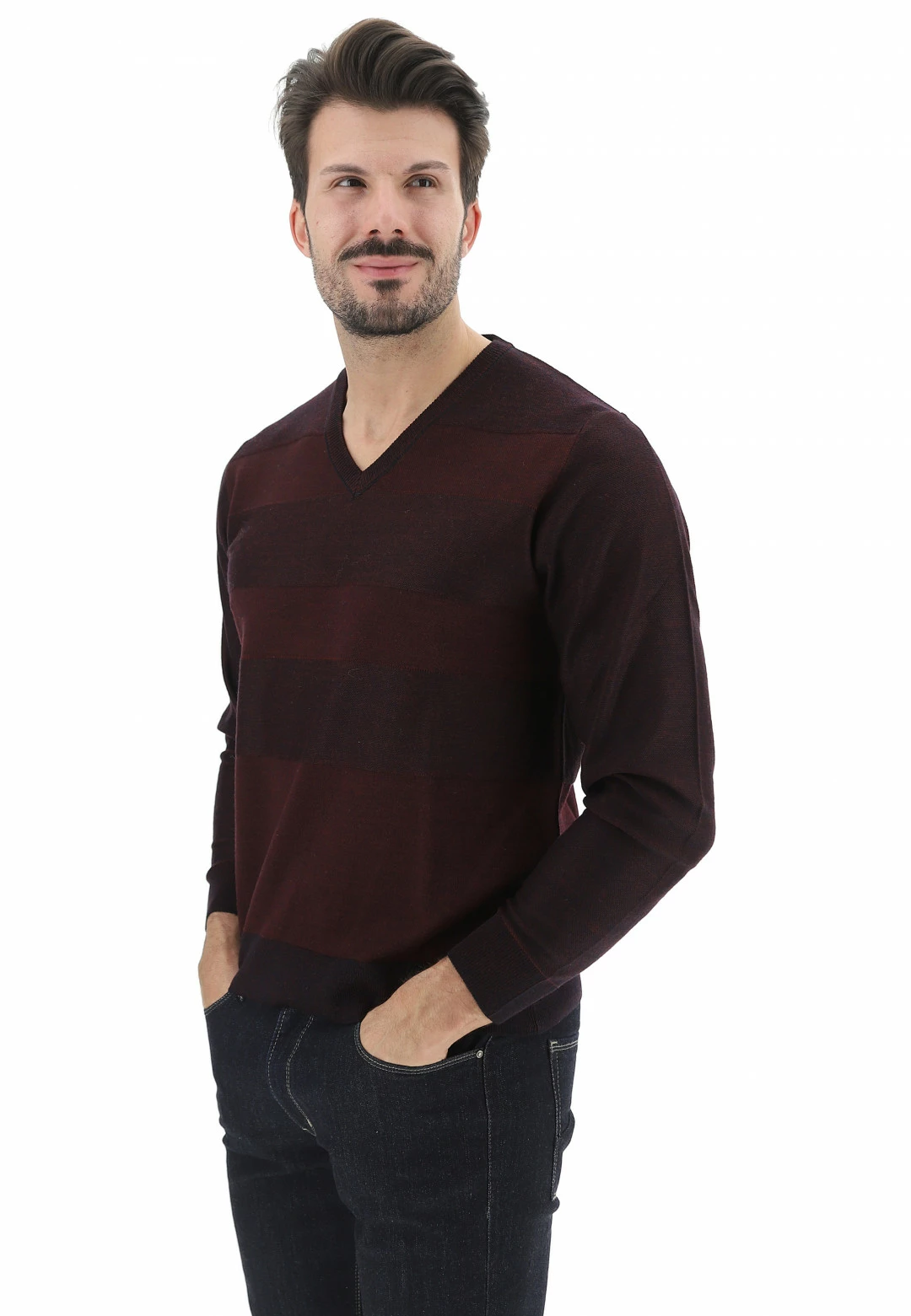 Pullover Riga Tono Su Tono Scollo V Yourname 4 Pullover Riga Tono Su Tono Scollo V Yourname - immagine 2