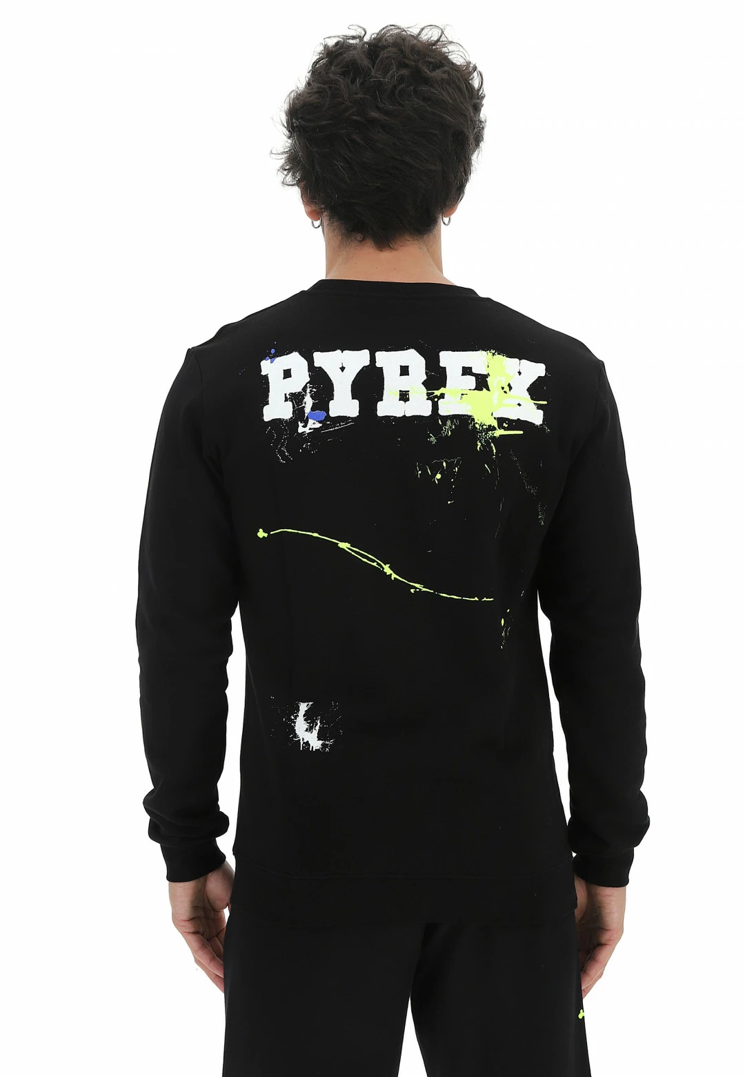 Felpa Girocollo Pyrex Uomo Made In Italy Con Scritta Logo Spruzzata 5 Felpa Girocollo Pyrex Uomo Made In Italy Con Scritta Logo Spruzzata - immagine 3