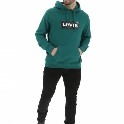 Felpa Con Cappuccio Levi's Garzata Uomo Con Logo Centrale -Lacoste shop 4a3dbe21990d99fad5d02589ae816ccb